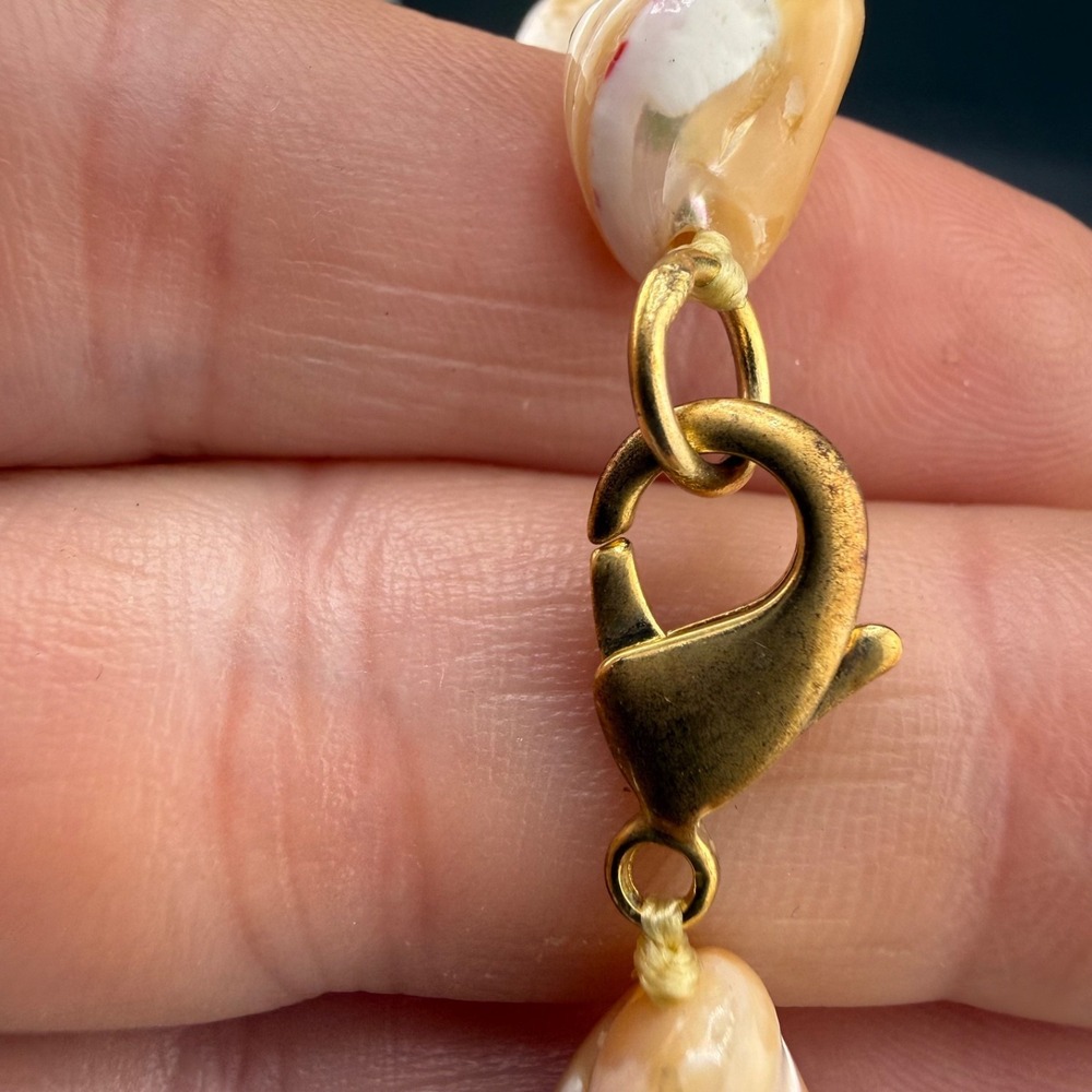 Mother of Pearl Beaded Necklace Summer Beach Surfer 34" - Picture 3 of 7